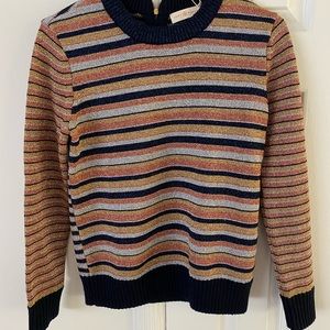 TORY Burch lurex stripe sweater size XS new